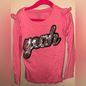 Carters 6:6x long sleeve yeah sequin top